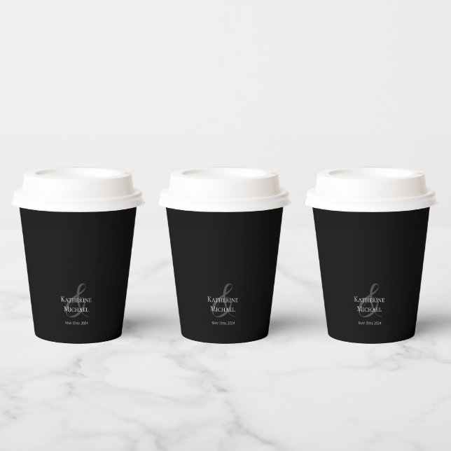 Modern Black and White-Wedding- Paper Cups (Multi)