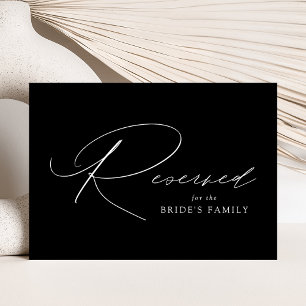 Modern Black and White Wedding Reserved Sign