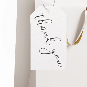 Modern Black and White Wedding Thank You Gift Tags