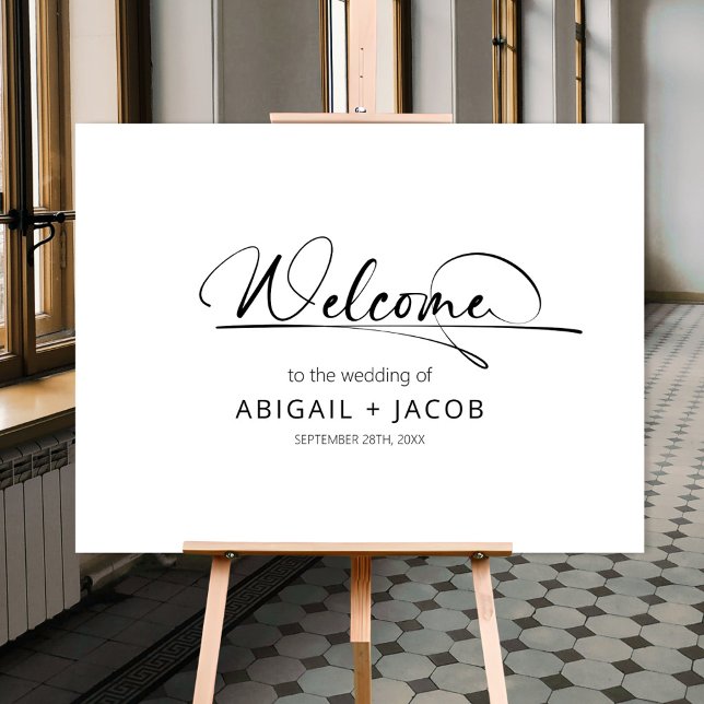 Modern Black and White Wedding Welcome Sign (Creator Uploaded)