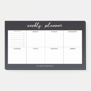 Modern Black and White Weekly Planner Post-it Notes