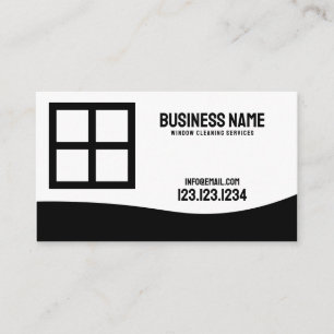 Modern Black and White Window Cleaning Business Card