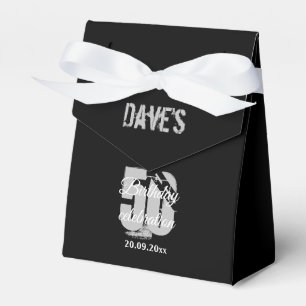 Modern Black Any Age 50th Birthday Party  Favor Box