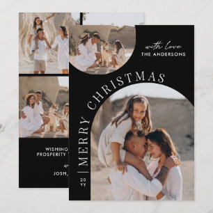 Modern Black Arch Layout Christmas Photo template