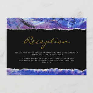 Modern Black Art Wedding Reception Enclosure Card