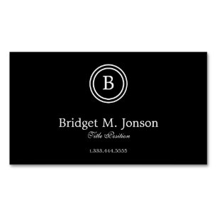 Modern Black Background And White And Black Circle Magnetic Business Card