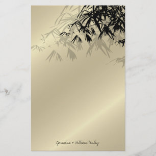 Modern Black Bamboo Zen Asian Wedding Stationery