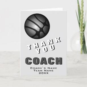 Modern Black Basketball Thank you Coach 