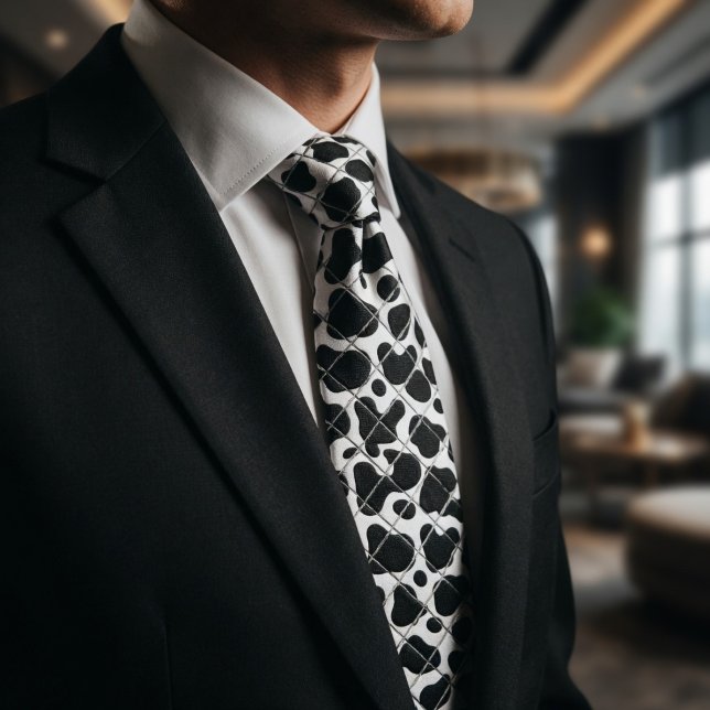 Modern Black Basketweave Texture Geometric Pattern Tie (Creator Uploaded)