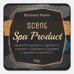 Modern Black Bath Bomb Body Scrub Soak Soap Label