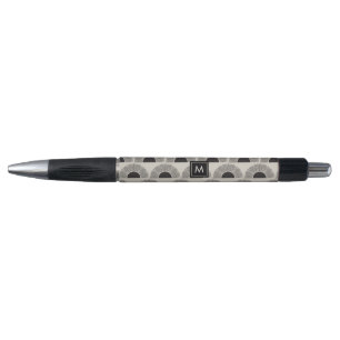 Modern Black & Beige Sunset Abstract Art Monogram Pen