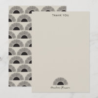 Modern Black & Beige Sunset Abstract Art Pattern