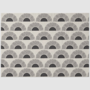 Modern Black & Beige Sunset Abstract Art Pattern Tissue Paper
