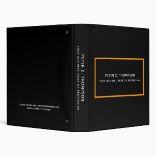 Modern Black Binder with thin orange rectangle
