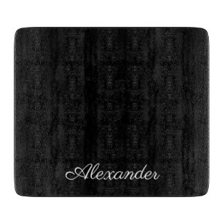 Modern Black, Blank Template White Script Cutting Board