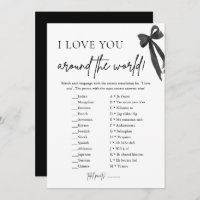 Modern Black Bow I Love You Around the World Game