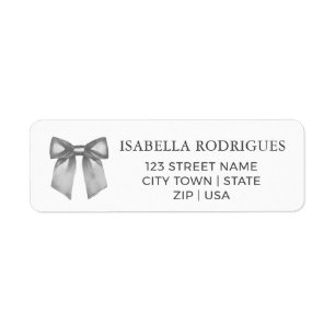 Modern Black Bow Return Address