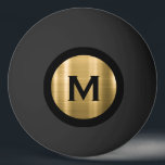 Modern Black Brushed Gold Classic Monogram Ping Pong Ball<br><div class="desc">Minimal monogrammed design features a brushed metallic gold monogram emblem with your initial in classic block typography,  on a black background for a clean,  simple stylish look.</div>