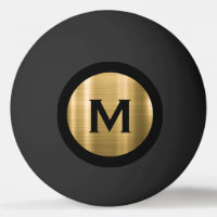 Modern Black Brushed Gold Classic Monogram