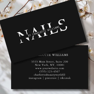 Modern, Black,  Business Card