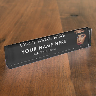 Modern Black Business Photo Professional Executive Nameplate
