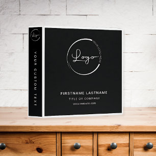 Modern Black Business Professional Logo Name Binder