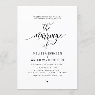 Modern Black Calligraphy, Marriage Invitation