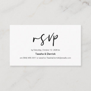 Modern black casual elegance font, Wedding RSVP Enclosure Card