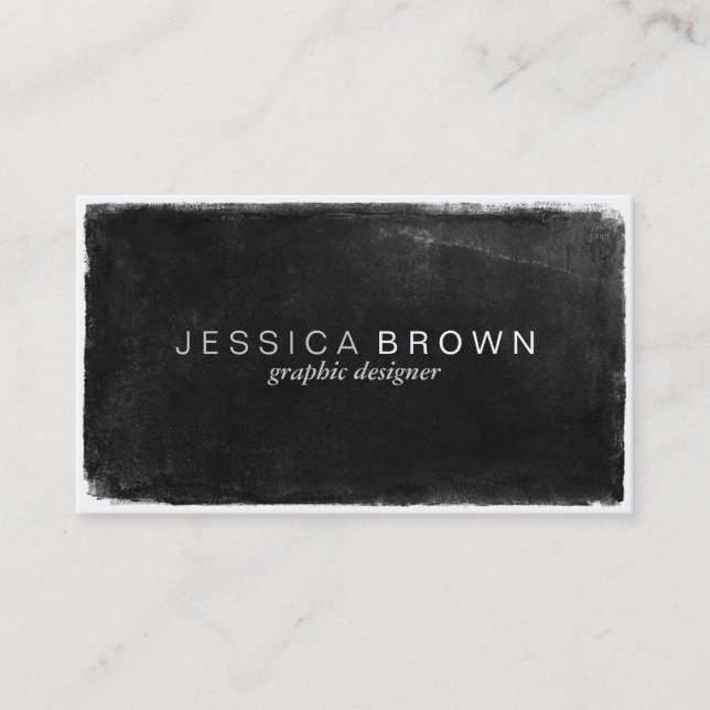Modern Black Chalkboard Vintage Business Cards (Front)