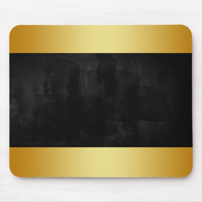 Modern Black Chalkboard with Gold Badge Mouse Pad (Front)