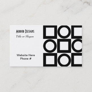 Modern Black Circles and Squares Business Card