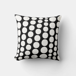 Modern Black Circles Pattern Pillow