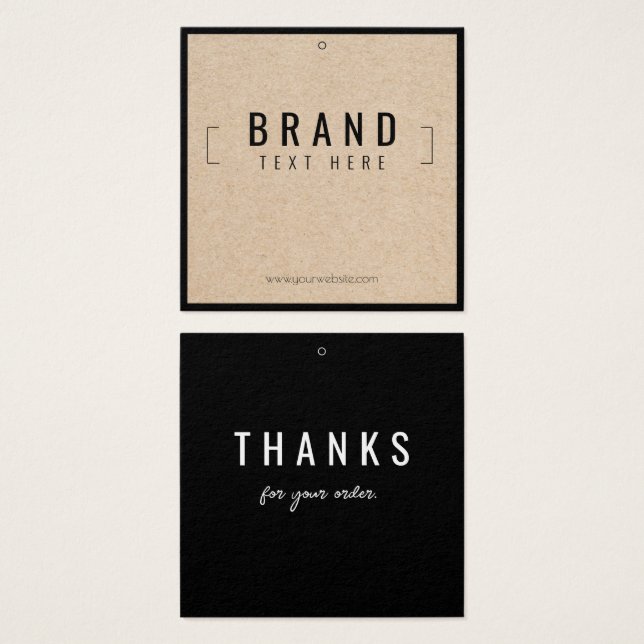 Modern Black Clothing Thanks Hang Tags (Front & Back)
