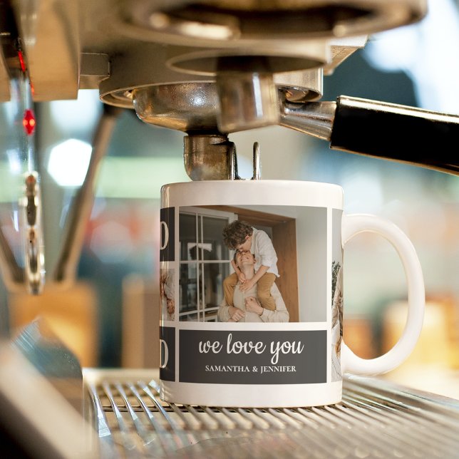  Modern Black | Collage Photo | Dad Best Gift  Magic Mug (Creator Uploaded)