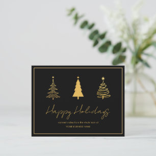 Modern Black Corporate Business Holiday Card