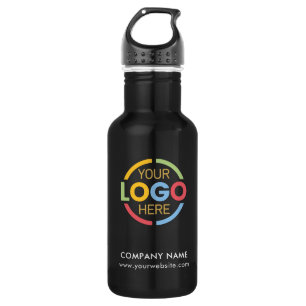 Modern Black Corporate Company Business Logo 532 Ml Water Bottle