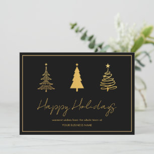 ✨ Modern Black Corporate Holiday Card ✨