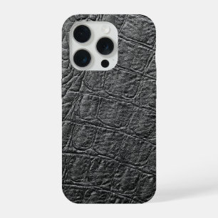 Modern Black Crocodile iPhone 15 Pro Case