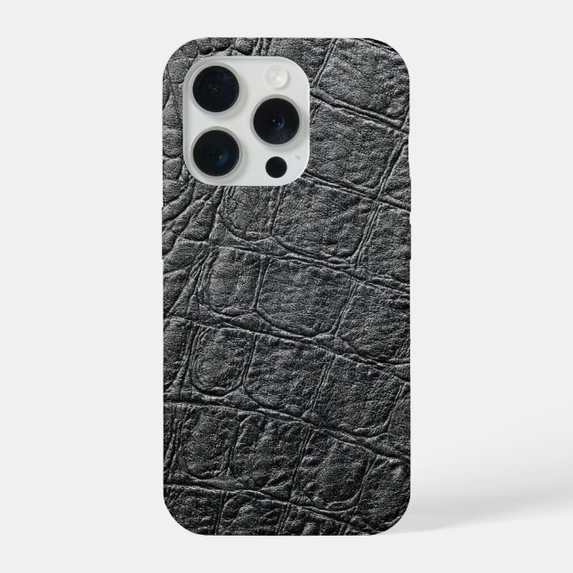Modern Black Crocodile iPhone Case (Back)