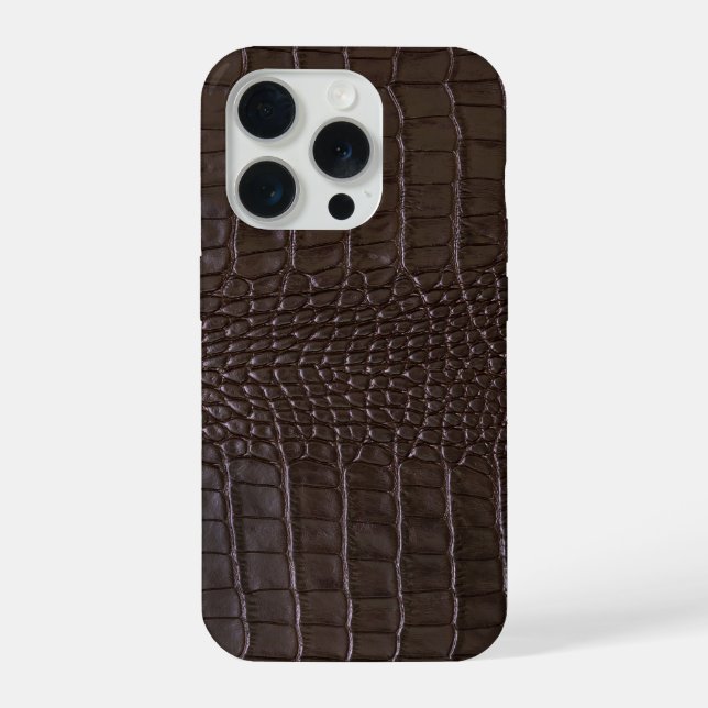 Modern Black Crocodile iPhone Case (Back)