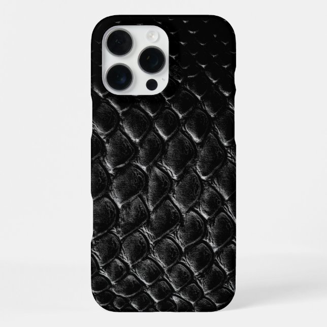 Modern Black Crocodile iPhone Case (Back)