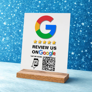 Modern Black Custom Logo and QR Code Google Review Acrylic Sign