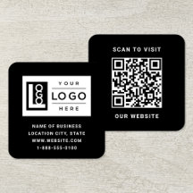 Modern Black Custom Logo and QR Code