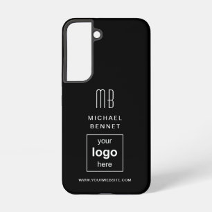 Modern Black Custom Logo Business Samsung Galaxy Case