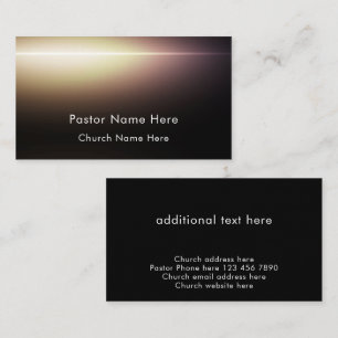Modern Black Custom Text Christian Church Pastor Business Card