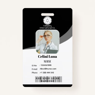 Modern Black Design with EMT Barcode Integration Badge