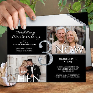 Modern Black Diamond 3rd Anniversary Invitation