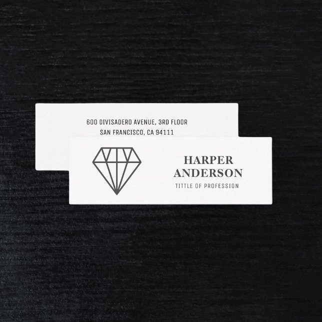 Modern Black Diamond Professional Mini Business Card (Creator Uploaded)