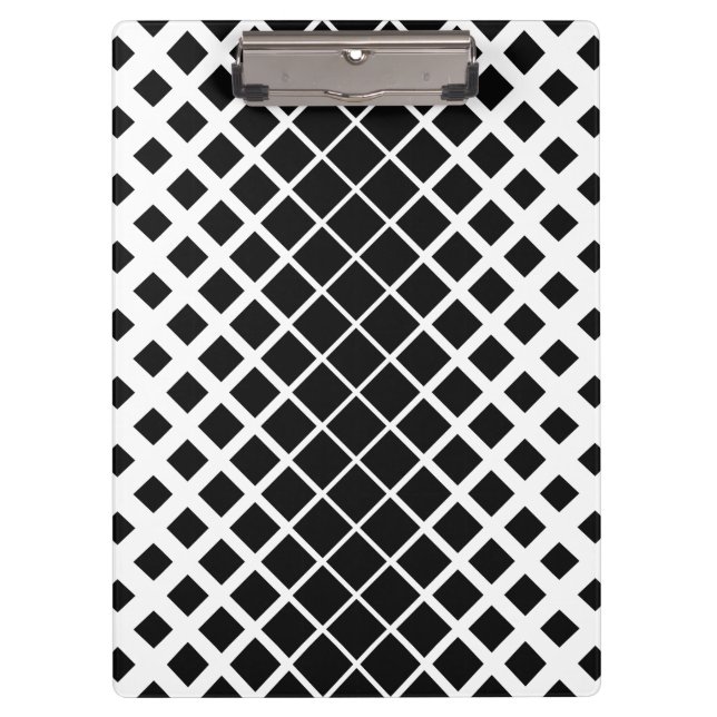 Modern Black Dissolving Square Block Pattern Clipboard (Front)