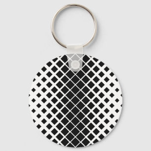 Modern Black Dissolving Square Block Pattern Keychain